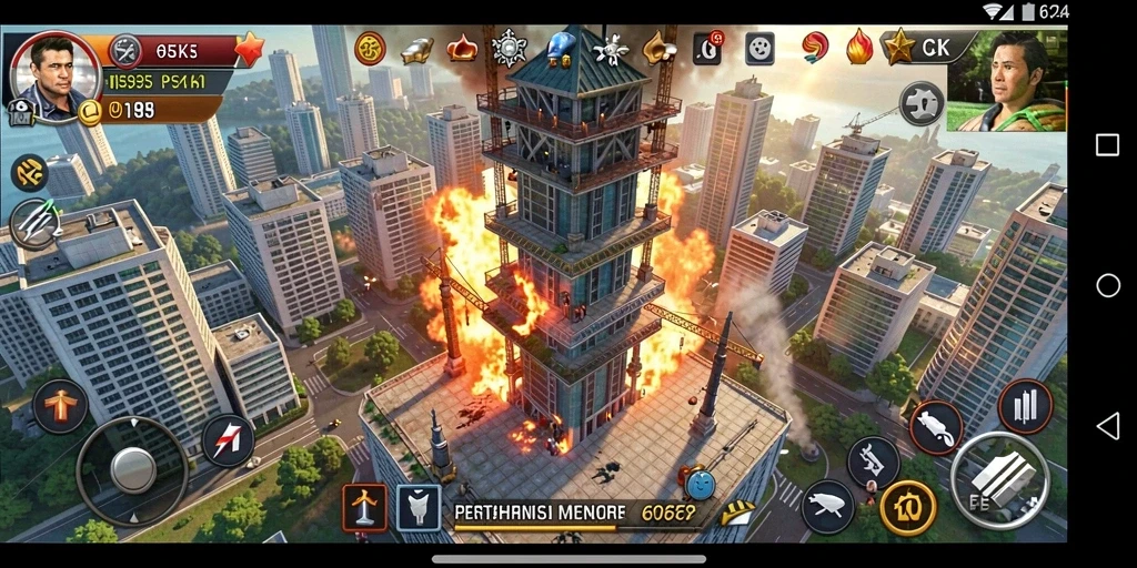 Tampilan gameplay mendebarkan dalam 66K Tower Defense.