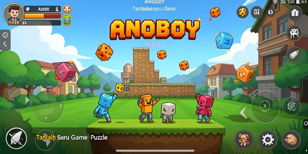 Screenshot gameplay ANOBOY yang menampilkan teka-teki seru.