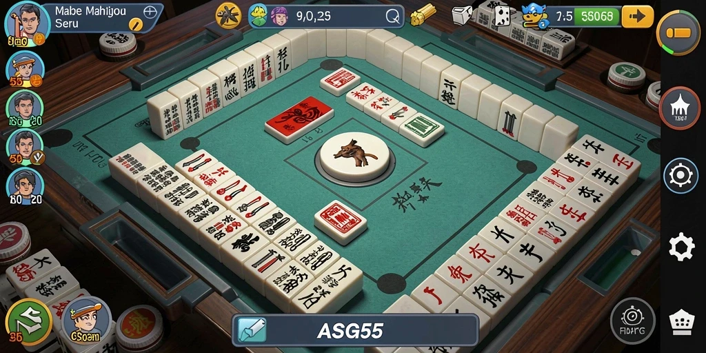 Tampilan gameplay menarik dari ASG55 di atas meja Mahjong.