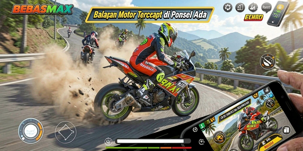 Ikuti balapan seru di BEBASMAX dengan motor kece!