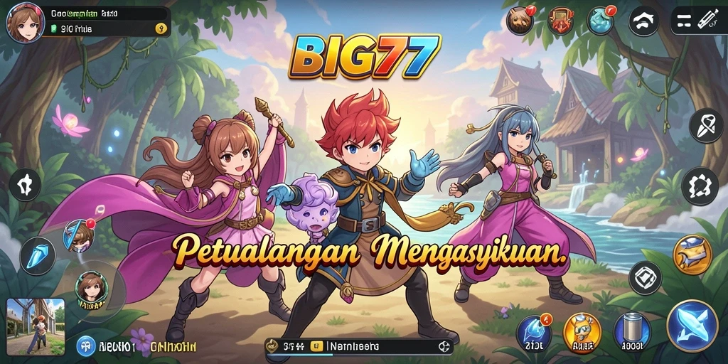 Tampilan gameplay menakjubkan dengan karakter anime menarik.