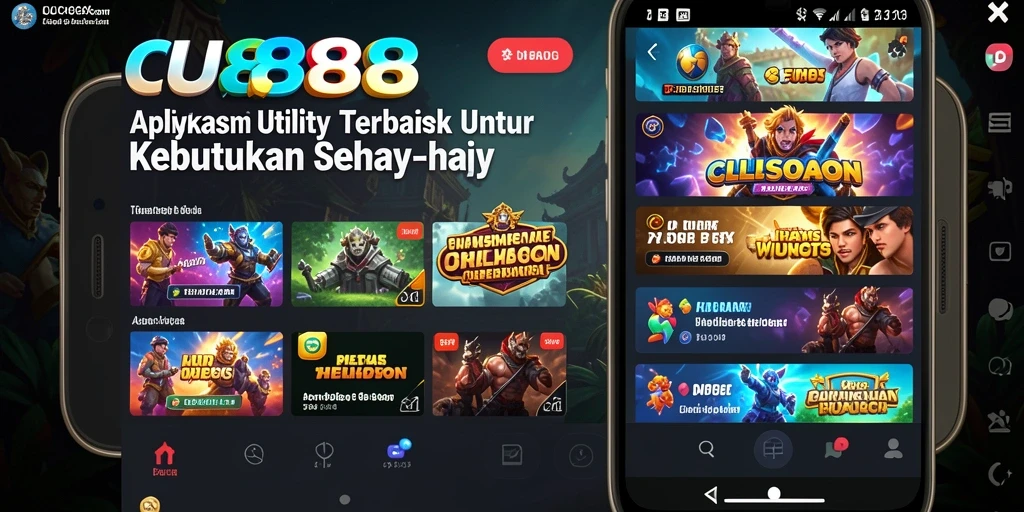 Tampilan utama CU888 dengan fitur-fitur utilitas yang interaktif.