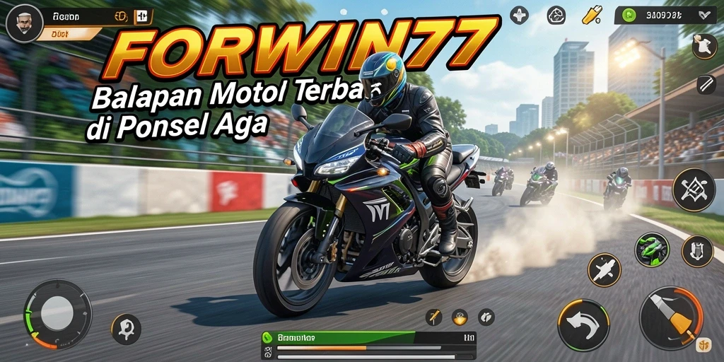 Tampilan gameplay balapan motor yang memukau dan seru.