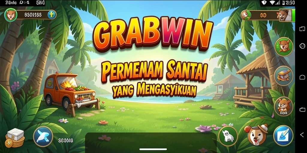 Gameplay GRABWIN yang mengasyikkan dengan desain grafis menarik.