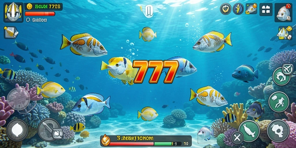 Tampilan gameplay menembak ikan dalam JELAS777 yang seru.