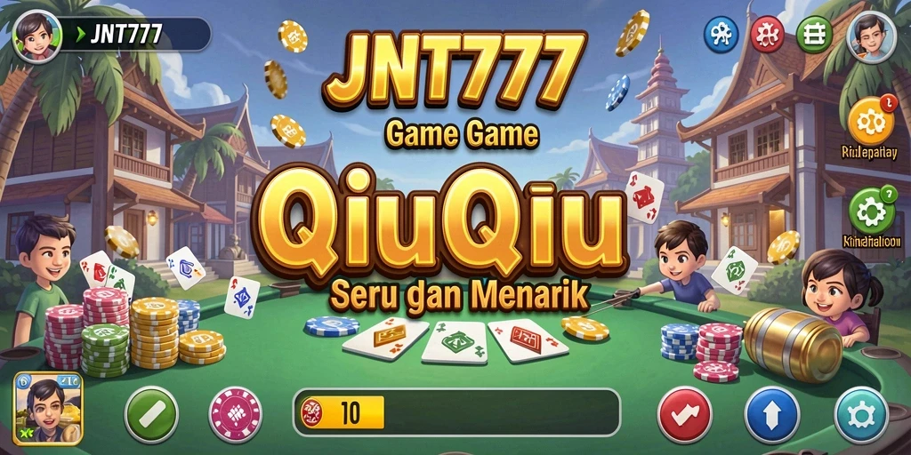 Tampilan seru dari gameplay JNT777 dengan kartu QiuQiu.