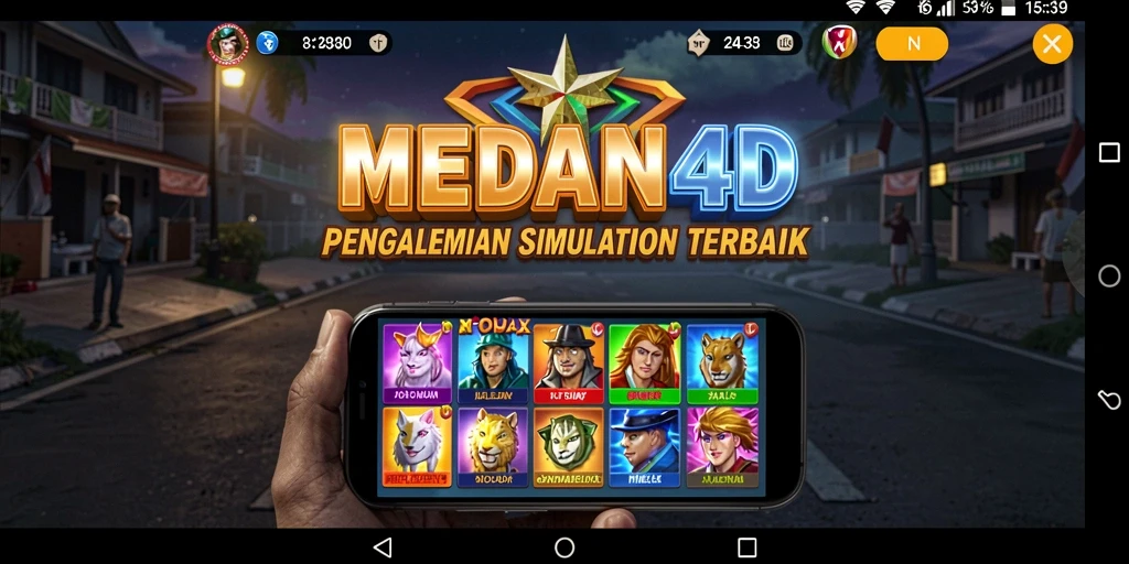 Screenshot MEDAN4D menampilkan gameplay simulation yang menarik.