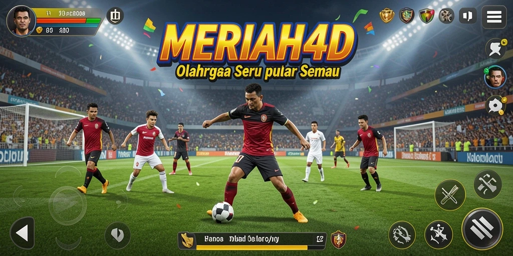 Screenshot gameplay MERIAH4D menampilkan aksi olahraga yang seru dan dinamis.