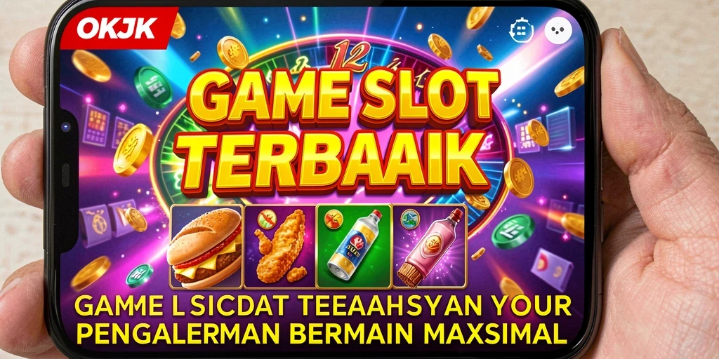 Tampilan gameplay menarik dari slot OKJK yang penuh warna.