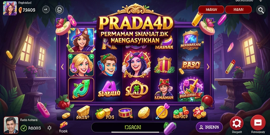 Tampilan gameplay slot PRADA4D yang menarik dan penuh warna.