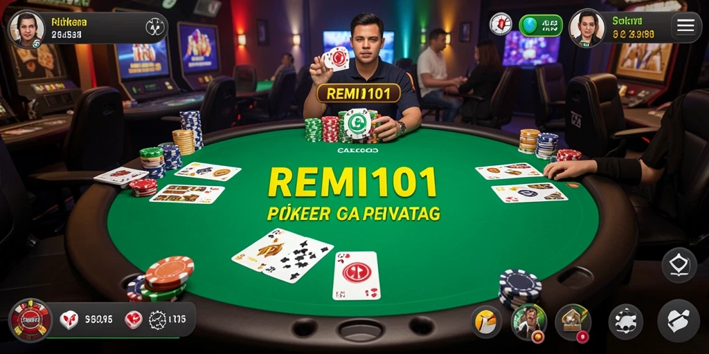Tampilan gameplay poker yang menarik dan menantang di REMI101.