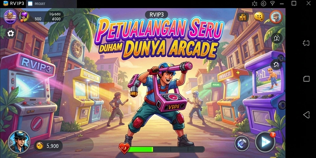 Tangkapan layar utama RVIP3 menampilkan gameplay yang seru dan penuh aksi.