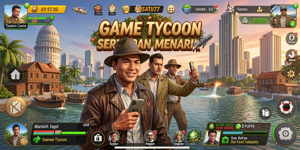 Tampilan gameplay seru dalam game Tycoon SATU77.