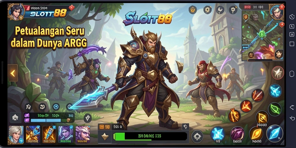 Tampilan gameplay aksi seru di dunia fantasi SLOT88.