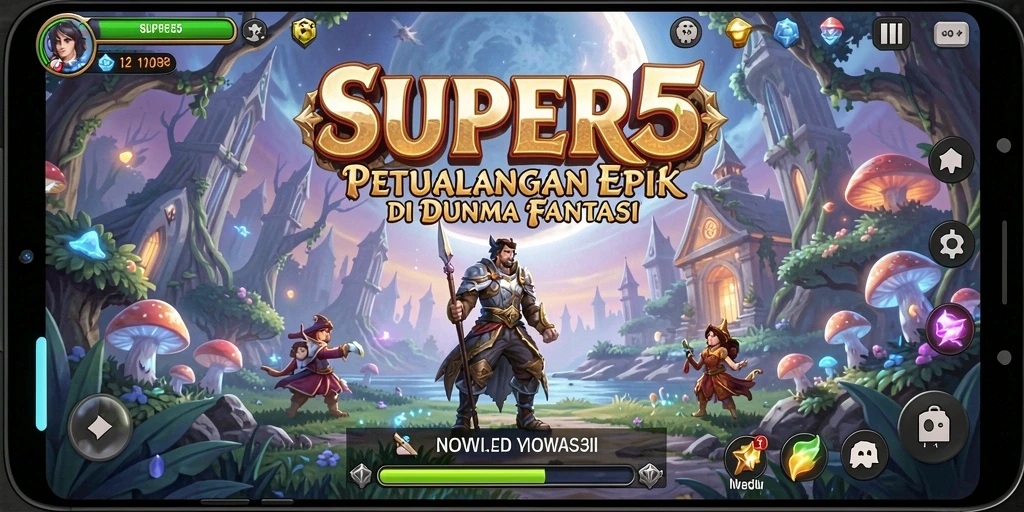 Tangkapan layar gameplay SUPER5 menampilkan aksi petualangan yang menegangkan.