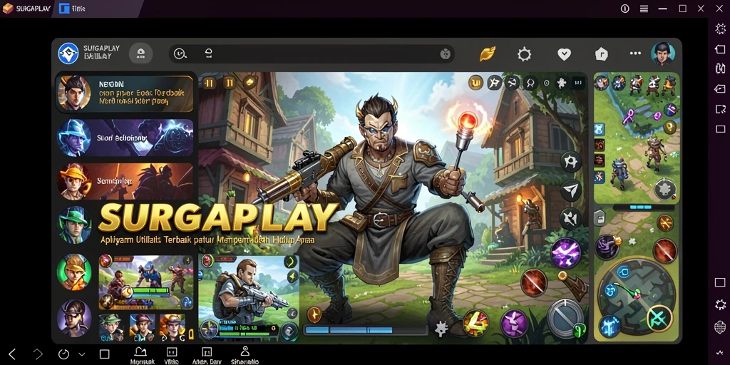 Screenshot SURGAPLAY menunjukkan fitur-fitur utilitas yang canggih.