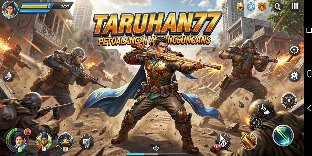 Tampak menegangkan saat karakter bertarung di arena.